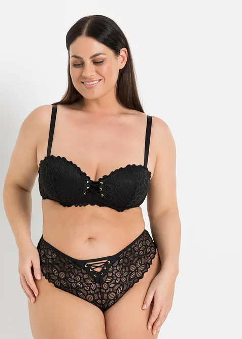 Braziliantrosa av fintr&aring;dig spets, bonprix