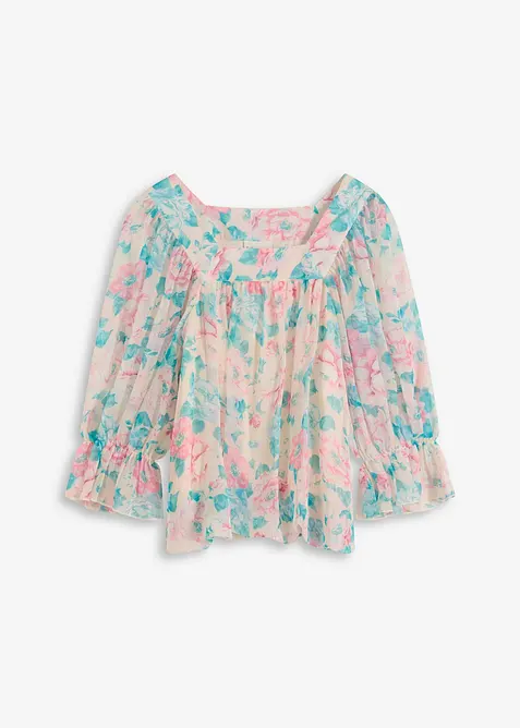 Blus med ballongformad nederkant, bonprix