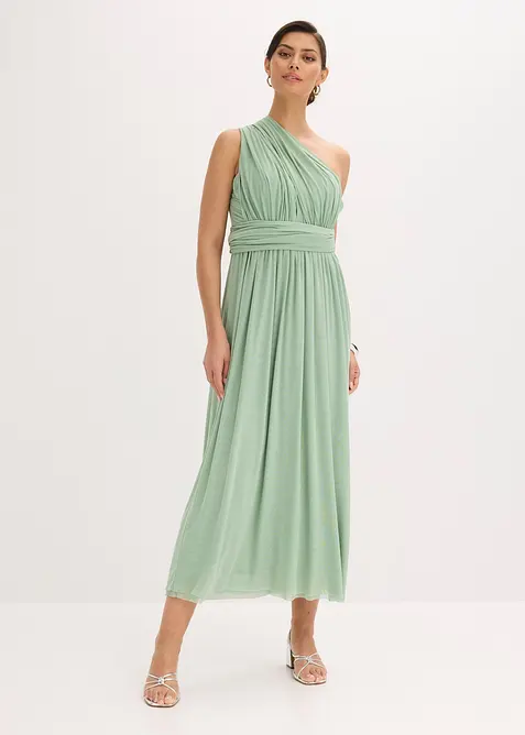 Aftonklänning i mesh som kan bäras på olika sätt, bonprix