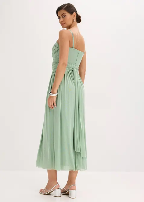 Aftonklänning i mesh som kan bäras på olika sätt, bonprix