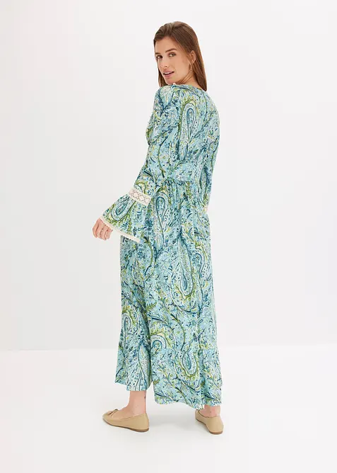 Jerseyklänning med virkad infällning, bonprix