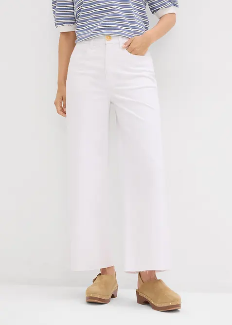 Wide Leg Jeans, High Waist, cropped, bonprix
