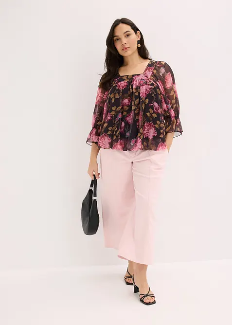 Blus med ballongformad nederkant, bonprix