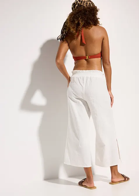 3/4-strandbyxa i muslin, bonprix