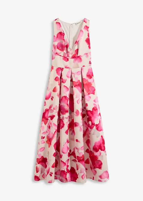 Klänning av glansig satin, bonprix