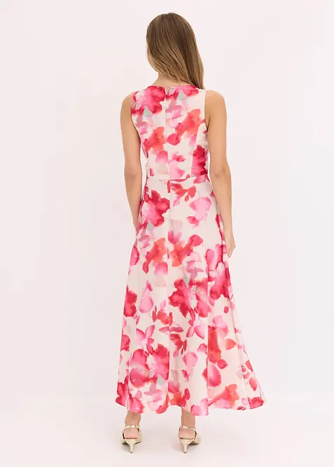 Klänning av glansig satin, bonprix