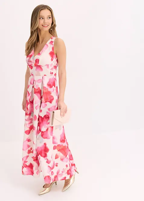 Klänning av glansig satin, bonprix