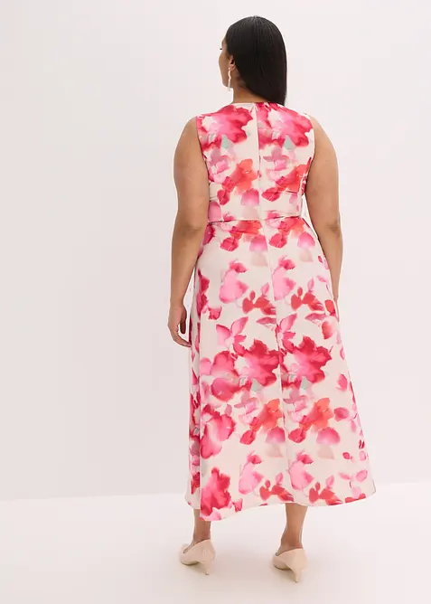 Klänning av glansig satin, bonprix