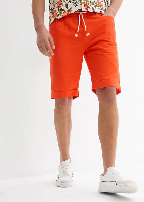 Dra på-bermudas i linneblandning, normal passform, bonprix