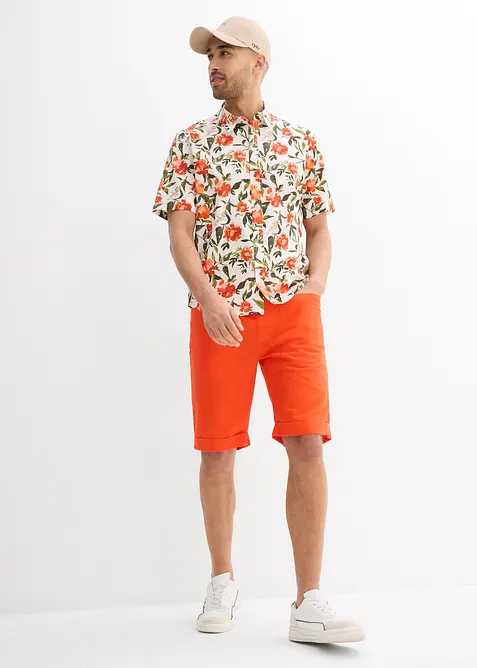 Dra på-bermudas i linneblandning, normal passform, bonprix