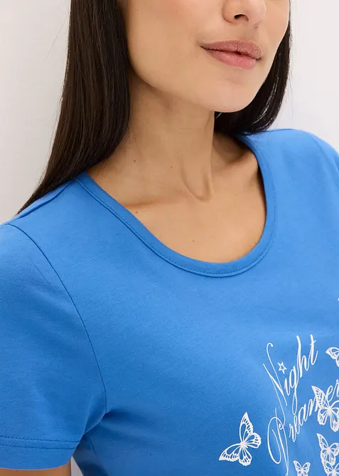 Pyjamas med shorts, av ren bomull, bonprix