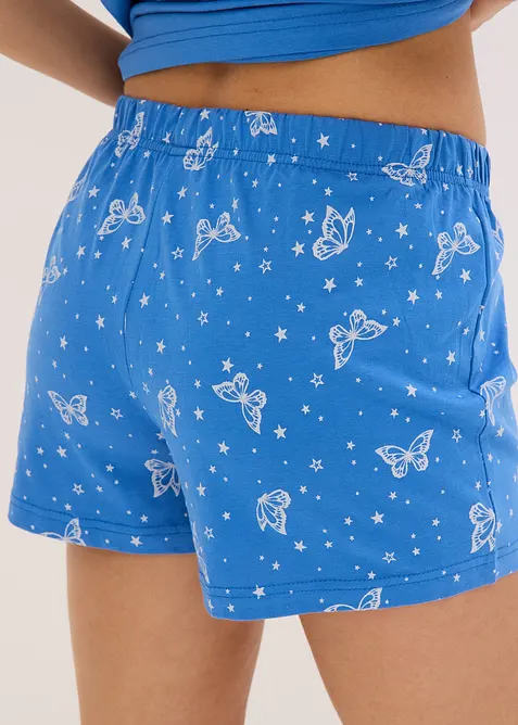 Pyjamas med shorts, av ren bomull, bonprix