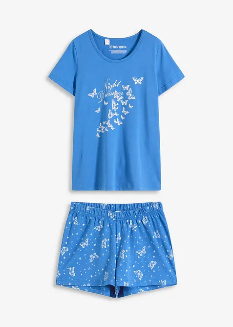 Pyjamas med shorts, av ren bomull, bonprix
