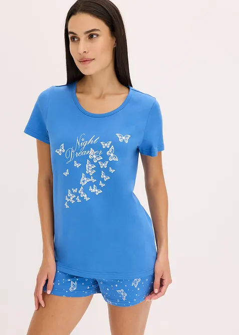 Pyjamas med shorts, av ren bomull, bonprix