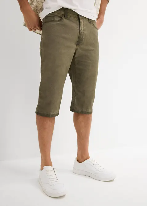 Långa shorts med tvättade effekter, Regular Fit, bonprix