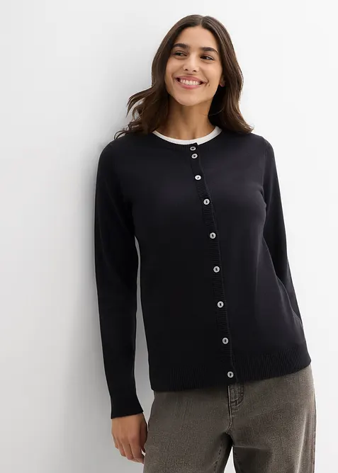 Cardigan med rund halsringning, bonprix