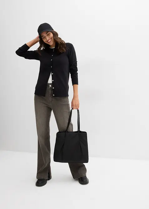 Cardigan med rund halsringning, bonprix