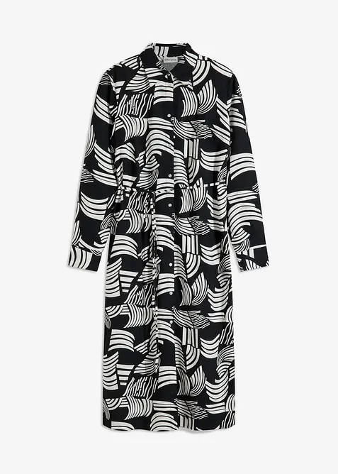 Blusklänning av luftig linnemix, bonprix