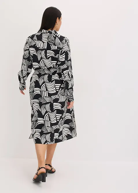 Blusklänning av luftig linnemix, bonprix