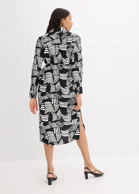 Blusklänning av luftig linnemix, bonprix