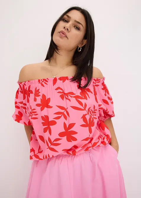 Mönstrad singoallablus av fintrådig viskosmix, bonprix