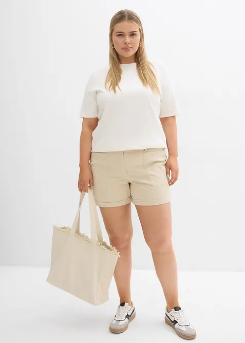 Avslappnade twillshorts, bonprix