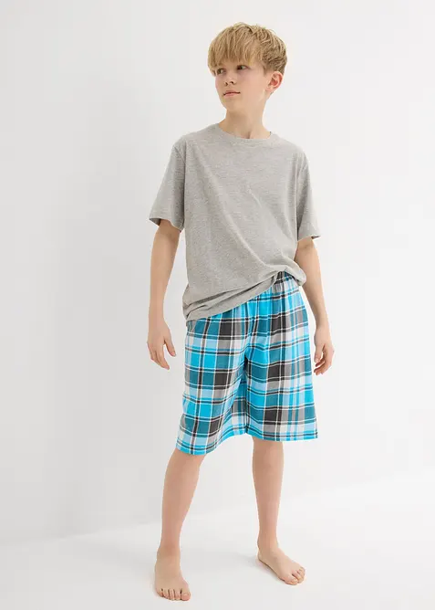 Pyjamas med shorts, mjuk ekologisk bomull (set i 4 delar), bonprix