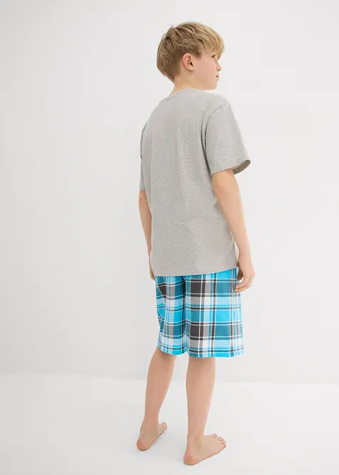 Pyjamas med shorts, mjuk ekologisk bomull (set i 4 delar), bonprix