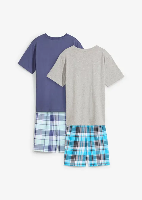 Pyjamas med shorts, mjuk ekologisk bomull (set i 4 delar), bonprix