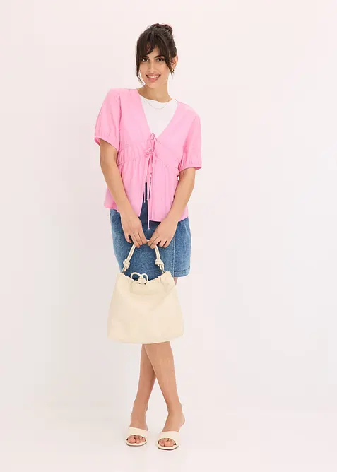 Blus med knytband, bonprix