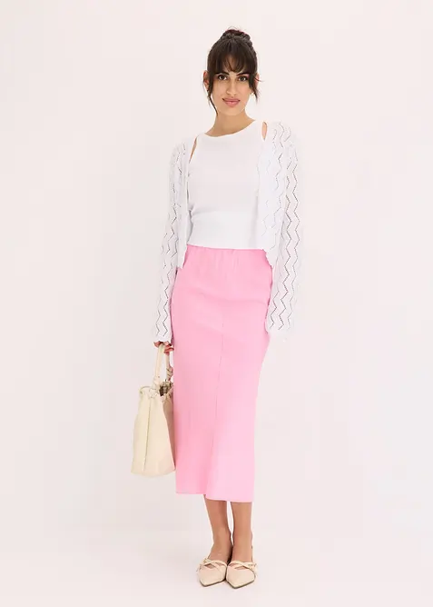 Satinkjol i midil&auml;ngd, bonprix