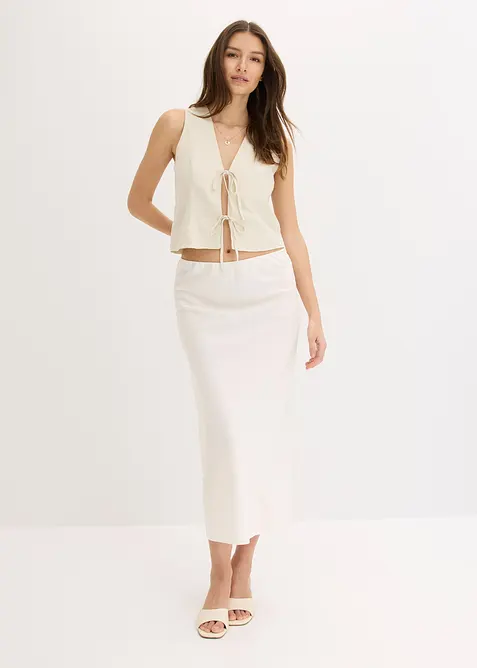 Satinkjol i midil&auml;ngd, bonprix