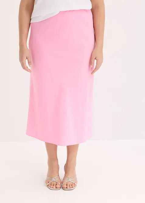 Satinkjol i midilängd, bonprix