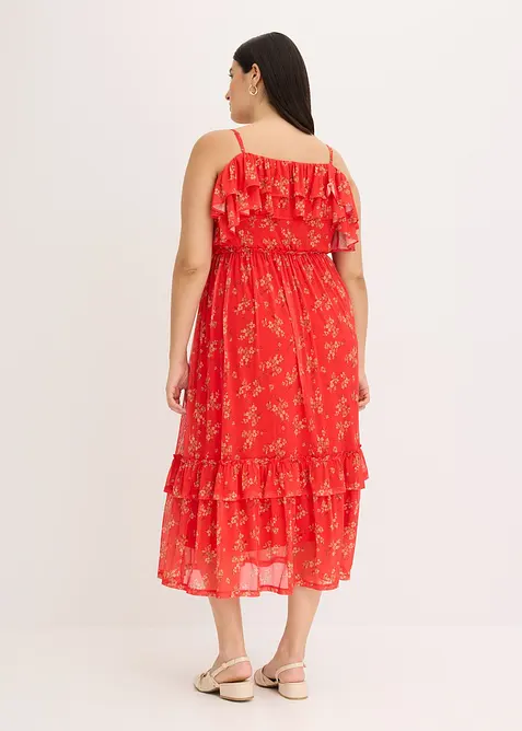 Jerseyklänning av mesh, bonprix