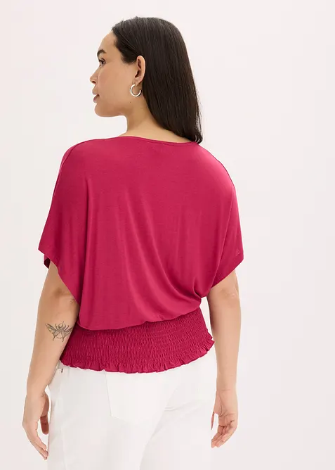 Topp med smock i nederkant, bonprix