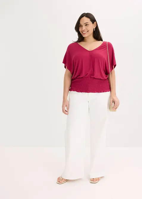 Topp med smock i nederkant, bonprix