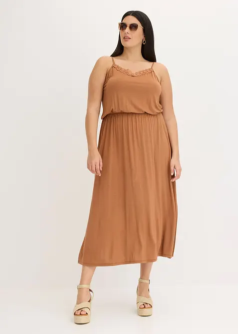 Jerseykl&auml;nning med spets, bonprix