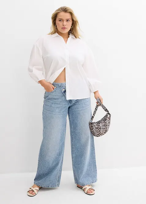 Wide Leg-jeans Mid Waist, Low Stretc, bonprix