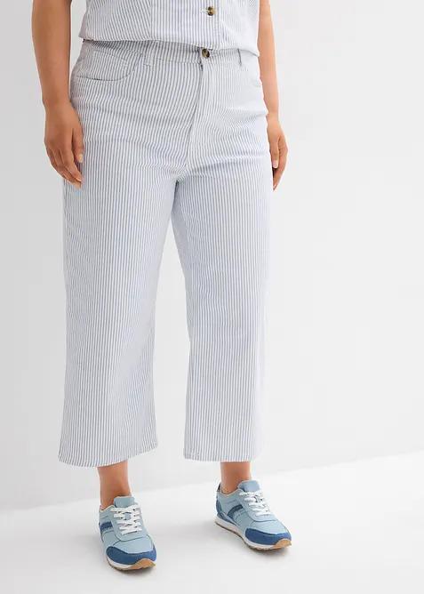 Wide Leg Cropped jeans med hög midja, bonprix