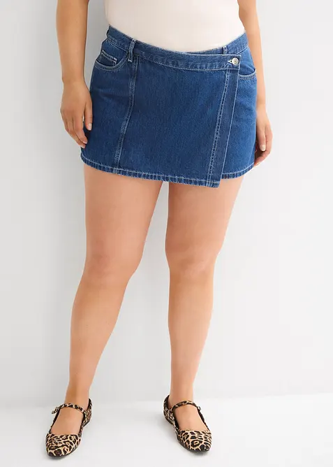 Byxkjol i jeanstyg, Mid Waist, bonprix