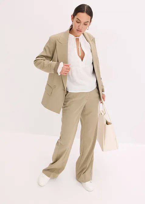 Blus med h&aring;lbroderi, bonprix