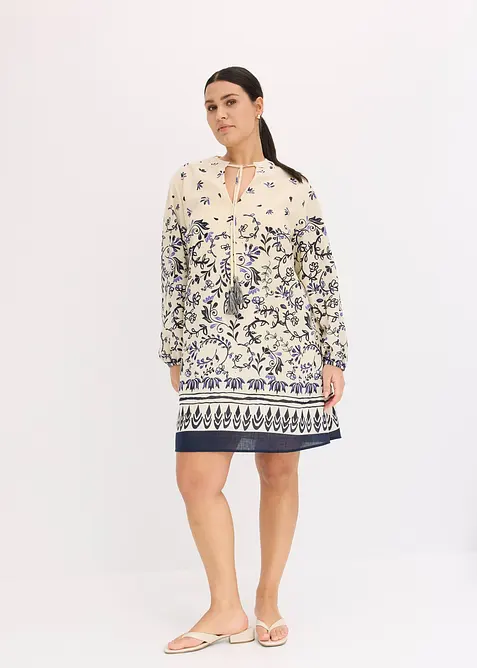 Kort kl&auml;nning i linnestil, bonprix