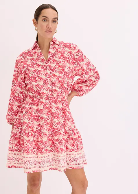 Klänning i linnelook, bonprix