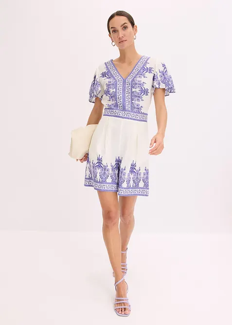 Jumpsuit med lin, bonprix