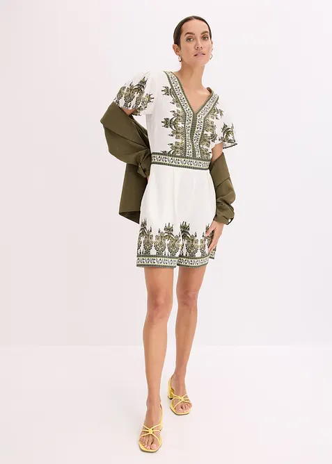 Jumpsuit med lin, bonprix