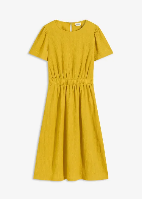 Jerseyklänning i luftig kräpp, bonprix