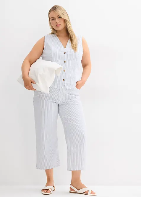 Jeansväst med ränder, bonprix