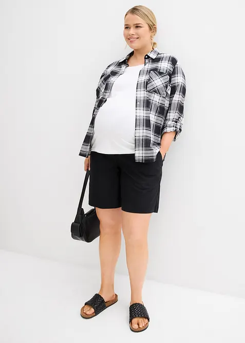 Mammashorts med magband i linne och bomull, bonprix