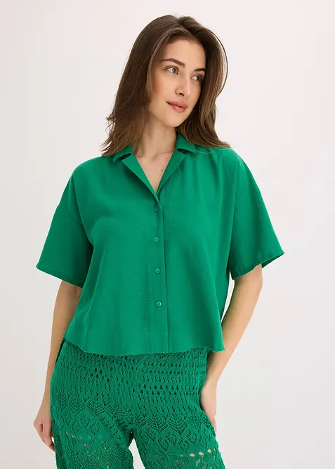 Skjortblus i oversizemodell, bonprix