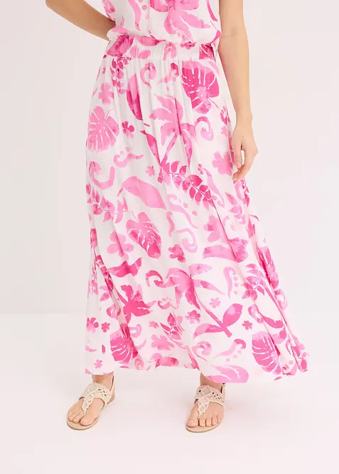 Maxikjol i viskos med struktur, bonprix